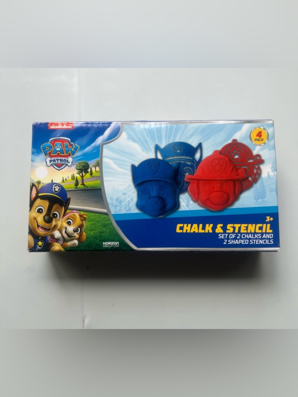 Paw Patrol Sidewalk Chalk & Reusable Stencils, 4-Piece Art Kit